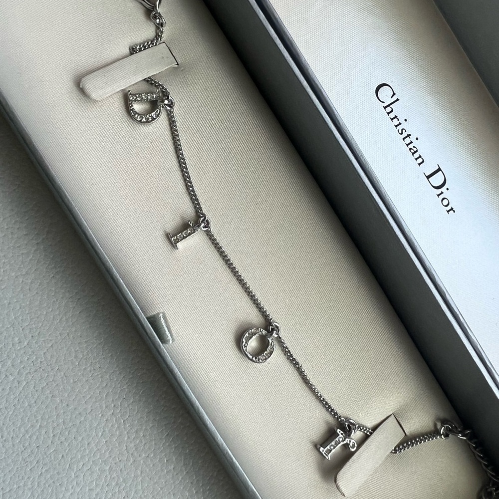 Dior Logo Charms Silver-tone Bracelet
